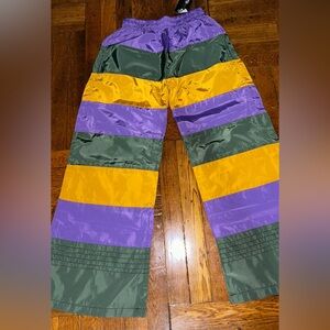 Oppo Colorful Striped Joggers in Purple, Yellow, and Green